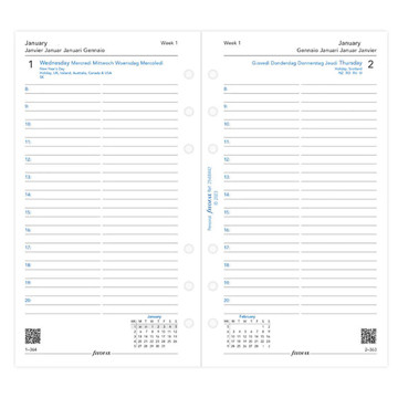 Filofax Personal calendarium 1 dag   op 1 pagina    5-talig gelijnd + tijd