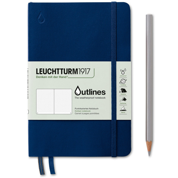 LEUCHTTURM1917 Outlines B6+ notitieboek Navy Blue dotted