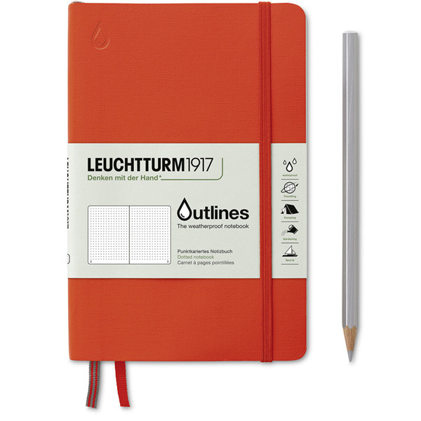 LEUCHTTURM1917 Outlines B6+ notitieboek Signal Orange dotted