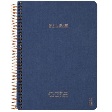 notitieboek Kozo A5 Premium Navy  spiraal gelijnd