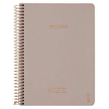 notitieboek Kozo A5 Premium Sand  spiraal gelijnd