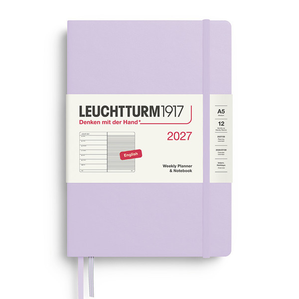 Leuchtturm1917 agenda A5 Medium Weekly Planner & Notebook  Lilac