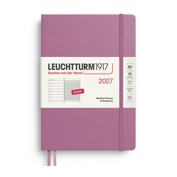 Leuchtturm1917 agenda A5 Medium Weekly Planner & Notebook  Dusty Rose