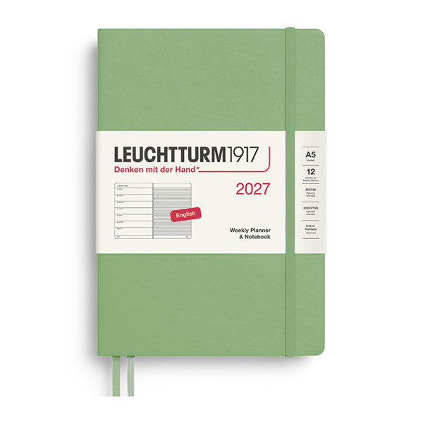Leuchtturm1917 agenda A5 Medium Weekly Planner & Notebook  Sage