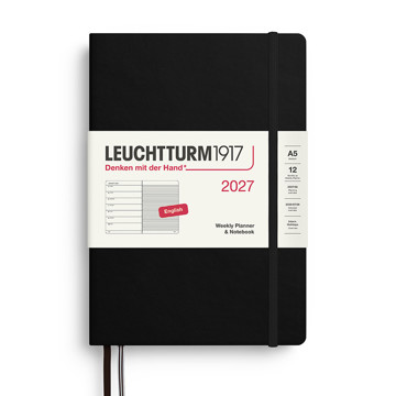 Leuchtturm1917 agenda A5 Medium Weekly Planner & Notebook  Black