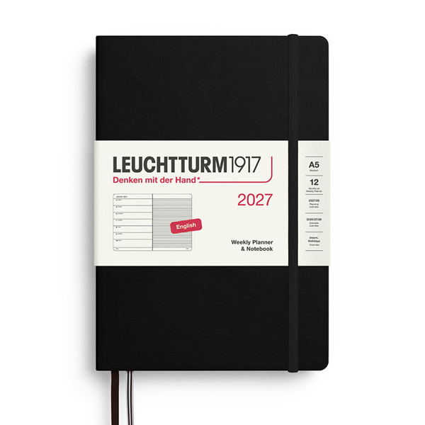 Leuchtturm1917 agenda A5 Medium Weekly Planner & Notebook  Black