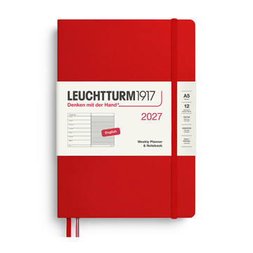 Leuchtturm1917 agenda A5 Medium Weekly Planner & Notebook  Cherry