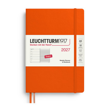 Leuchtturm1917 agenda A5 Medium Weekly Planner & Notebook  Pumpkin
