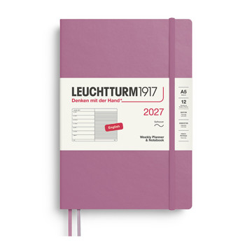 Leuchtturm1917 agenda A5 Medium Weekly Planner & Notebook Softcover Dusty Rose