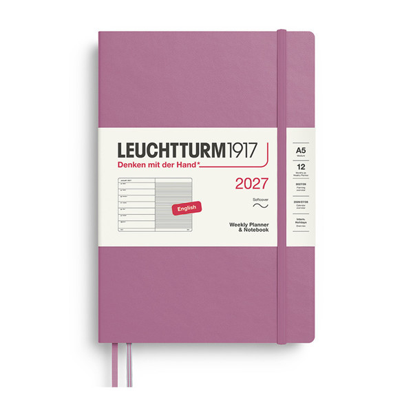 Leuchtturm1917 agenda A5 Medium Weekly Planner & Notebook Softcover Dusty Rose