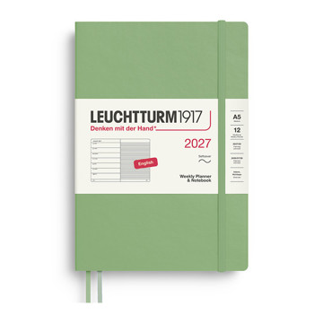 Leuchtturm1917 agenda A5 Medium Weekly Planner & Notebook Softcover Sage