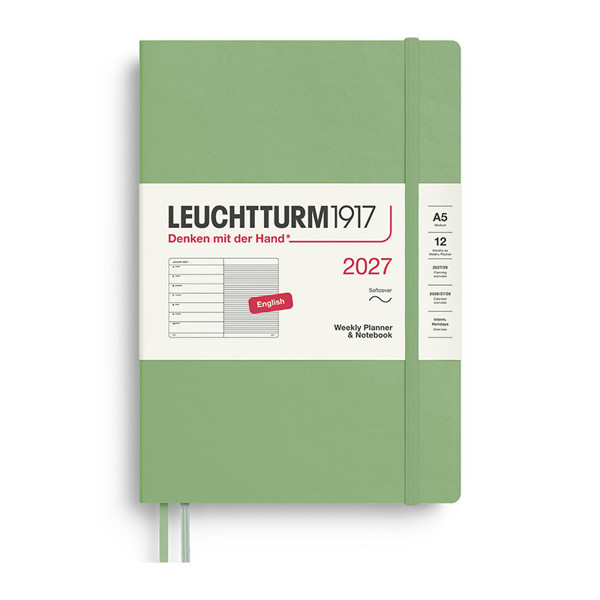 Leuchtturm1917 agenda A5 Medium Weekly Planner & Notebook Softcover Sage