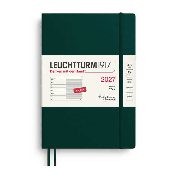 Leuchtturm1917 agenda A5 Medium Weekly Planner & Notebook Softcover