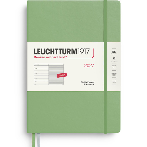 Leuchtturm1917 agenda B5 Composition Weekly Planner & Notebook Sage