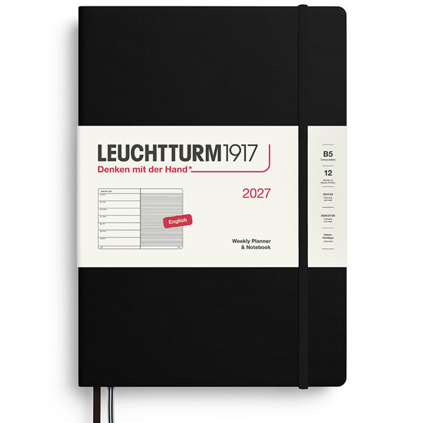 Leuchtturm1917 agenda B5 Composition Weekly Planner & Notebook Black