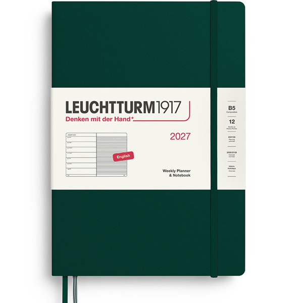 Leuchtturm1917 agenda B5 Composition Weekly Planner & Notebook Forest Green