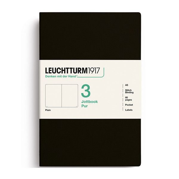 LEUCHTTURM1917 Jottbook Pur Medium A5 Flexcover blanco Black