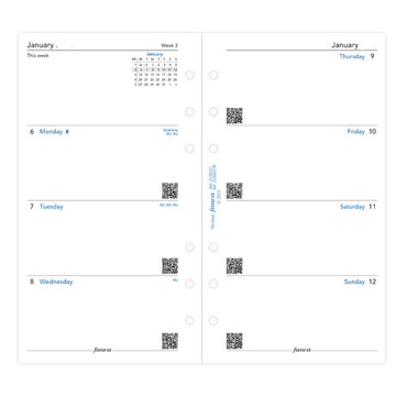 filofax Personal calendarium 7 dagen op 2 pagina's  Engels blanco