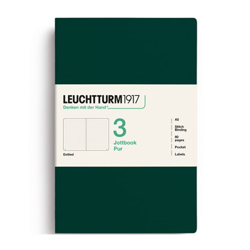 LEUCHTTURM1917 Jottbook Pur Medium A5 Flexcover dotted Forest Green
