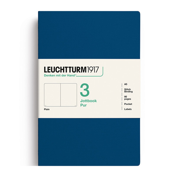 LEUCHTTURM1917 Jottbook Pur Medium A5 Flexcover blanco Indigo