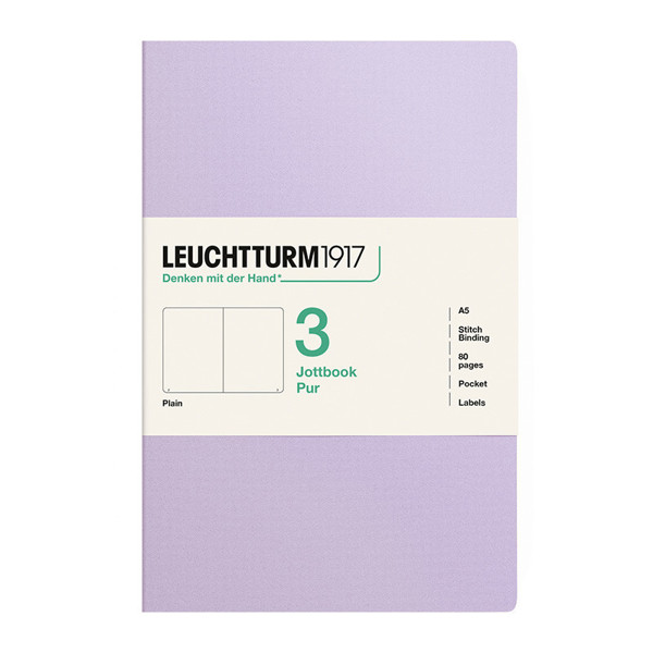 LEUCHTTURM1917 Jottbook Pur Medium A5 Flexcover blanco Lilac