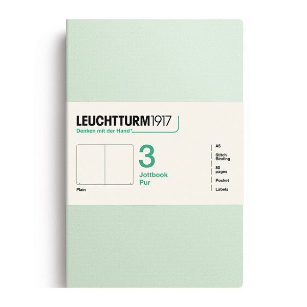 LEUCHTTURM1917 Jottbook Pur Medium A5 Flexcover blanco Mint Green
