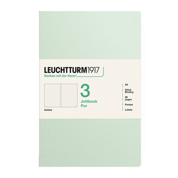LEUCHTTURM1917 Jottbook Pur Medium A5 Flexcover dotted Mint Green