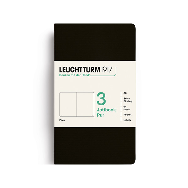 LEUCHTTURM1917 Jottbook Pur Pocket A6 Flexcover blanco Black