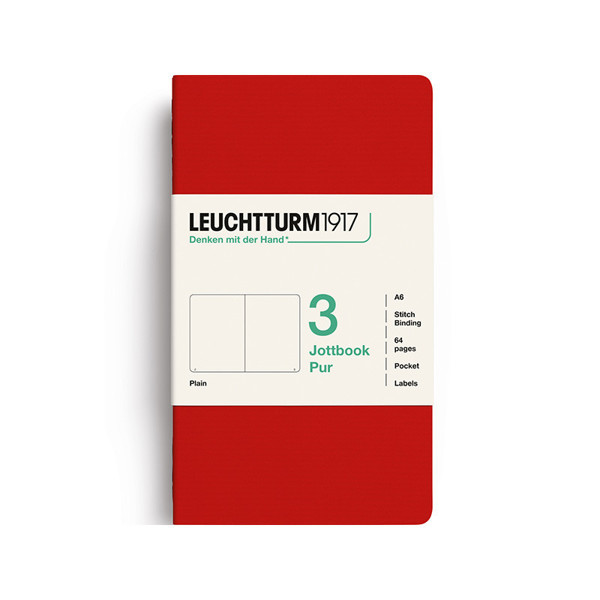 LEUCHTTURM1917 Jottbook Pur Pocket A6 Flexcover blanco Cherry