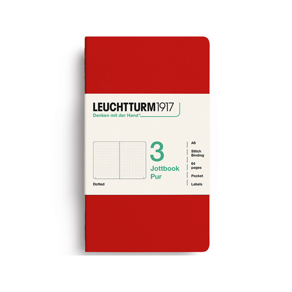 LEUCHTTURM1917 Jottbook Pur Pocket A6 Flexcover dotted Cherry