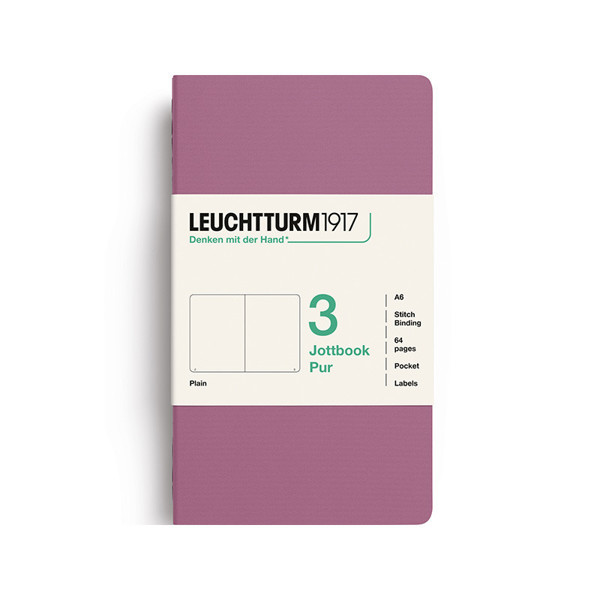 LEUCHTTURM1917 Jottbook Pur Pocket A6 Flexcover blanco Dusty Rose
