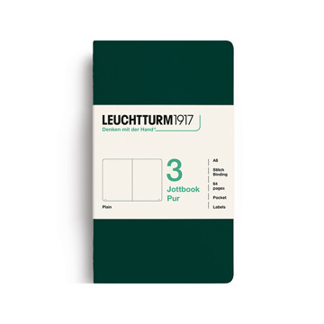 LEUCHTTURM1917 Jottbook Pur Pocket A6 Flexcover blanco Forest Green
