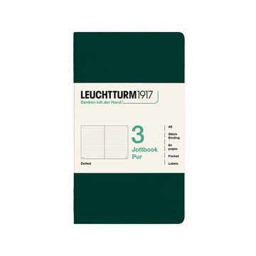 LEUCHTTURM1917 Jottbook Pur Pocket A6 Flexcover dotted Forest Green