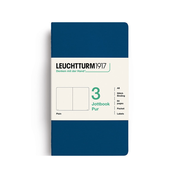 LEUCHTTURM1917 Jottbook Pur Pocket A6 Flexcover blanco Indigo