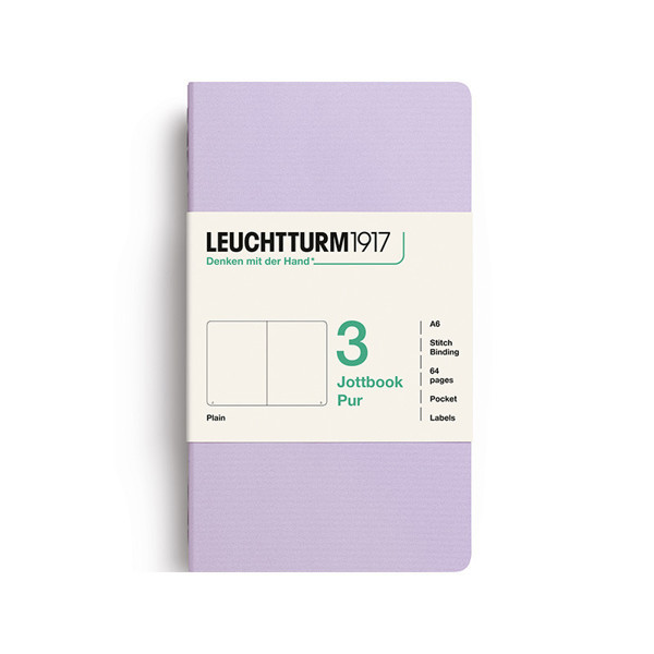 LEUCHTTURM1917 Jottbook Pur Pocket A6 Flexcover blanco Lilac
