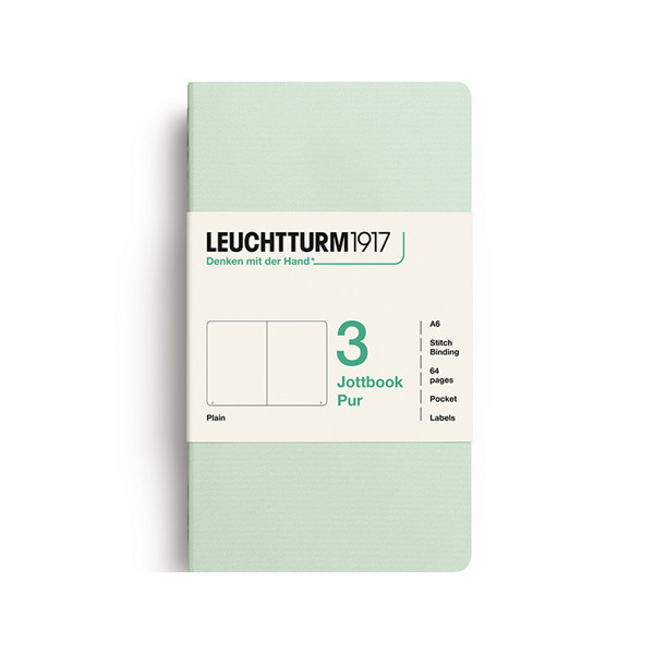 LEUCHTTURM1917 Jottbook Pur Pocket A6 Flexcover blanco Mint Green