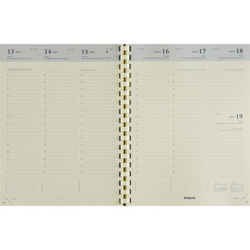 agendavulling Brepols 7/2 Timing spiraal creme papier