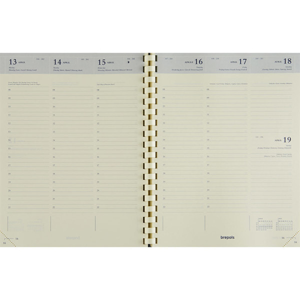 agendavulling Brepols 7/2 Timing spiraal creme papier