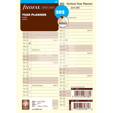 Afbeeldingen van Filofax A5 jaarplanner verticaal 2028 cotton cream