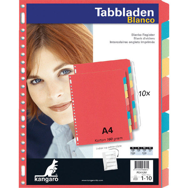 tabbladen Kangaro 23-gaats 10-delig karton 180gr PE410M