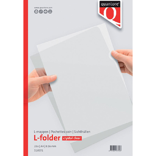  insteekmap L-model Quantore A4 0.16mm 25stuks PP transparant glad 
