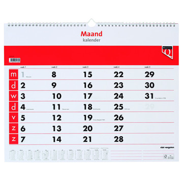 kalender Quantore 2025 maandkalender spiraal