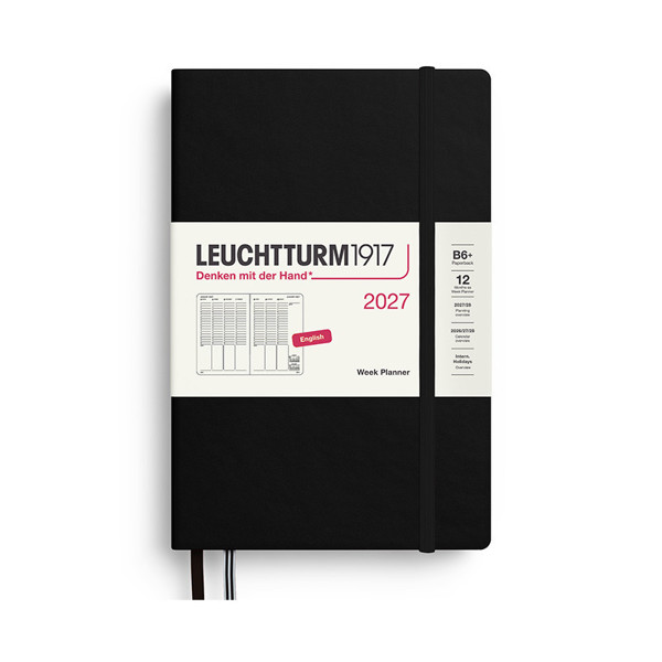Leuchtturm1917 agenda 2027 B6+ Paperback Weekly Planner  Black
