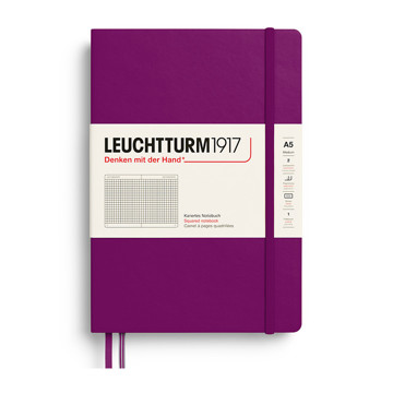 Leuchtturm1917 Medium A5 notitieboek Burgundy geruit