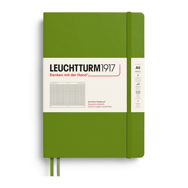 Leuchtturm1917 Medium A5 notitieboek Moss geruit