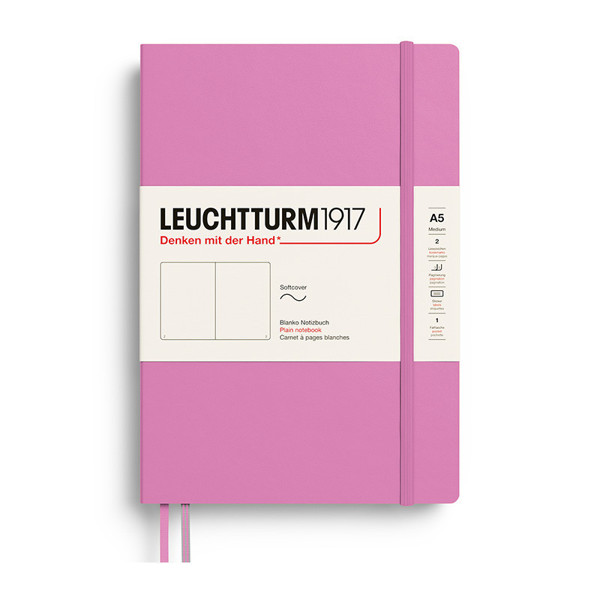 Leuchtturm1917 Medium A5 Softcover notitieboek Bubblegum blanco