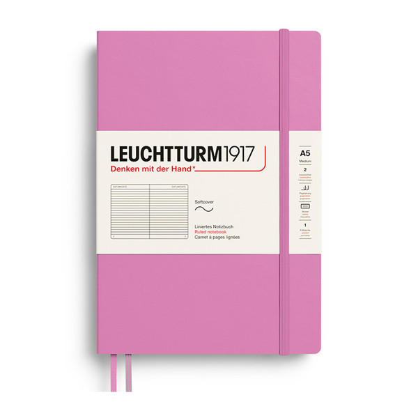Leuchtturm1917 Medium A5 Softcover notitieboek Bubblegum gelijnd