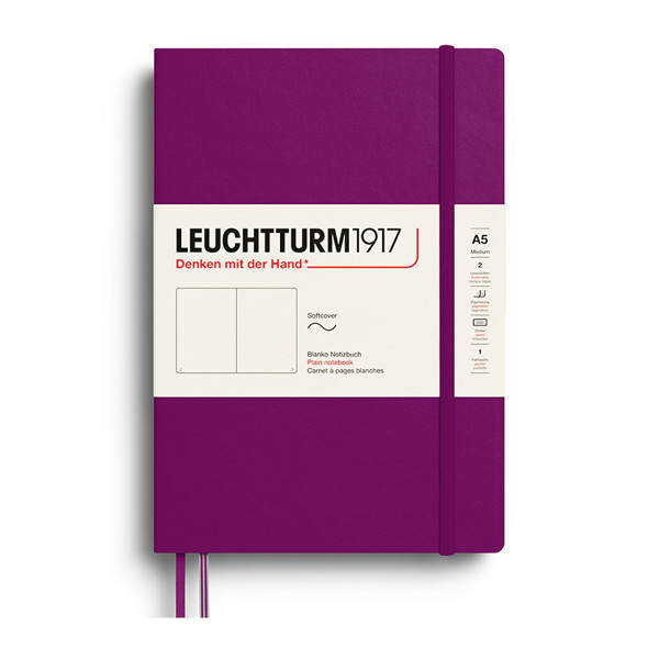 Leuchtturm1917 Medium A5 Softcover notitieboek Burgundy blanco