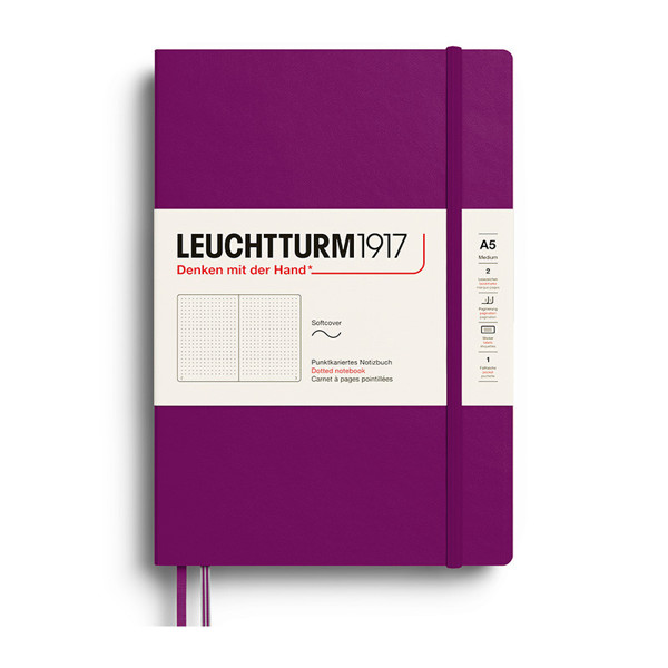 Leuchtturm1917 Medium A5 Softcover notitieboek Burgundy dotted