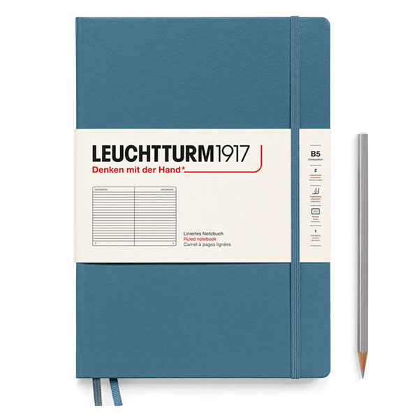 LEUCHTTURM1917 Composition B5 notitieboek Stone Blue gelijnd